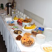 Pausensnacks und Getränke